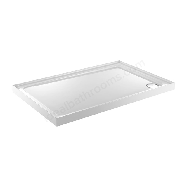 Just Trays FUSION Rectangular Shower Tray; 1400x800mm; Left Handed; 3 Upstands; White