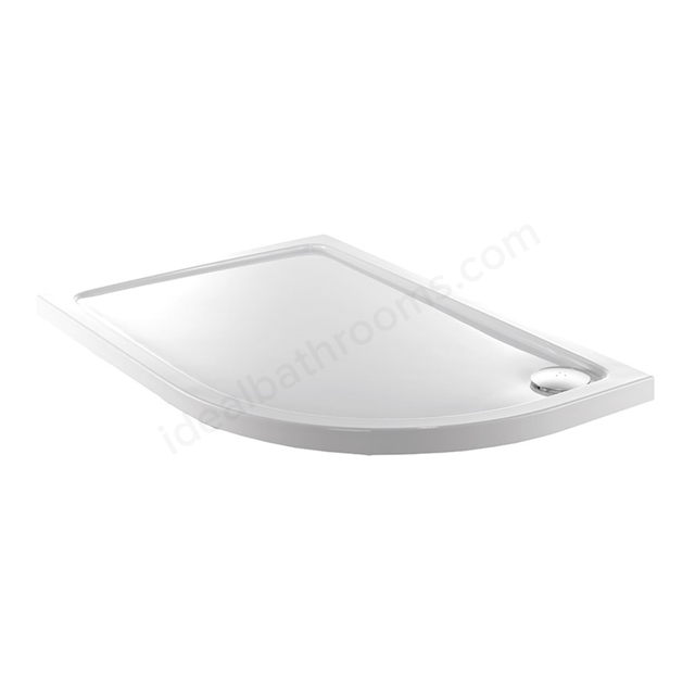 Just Trays FUSION Offset Quadrant Shower Tray; Right Handed; 1000x800mm; Anti-Slip; Flat Top; White