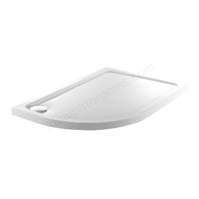 Just Trays FUSION Offset Quadrant Shower Tray; Left Handed; 1000x800mm; Flat Top; White