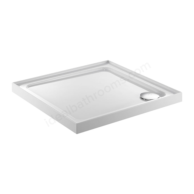 Just Trays FUSION Square Shower Tray; 900x900mm; 4 Upstands; Anti-Slip; White