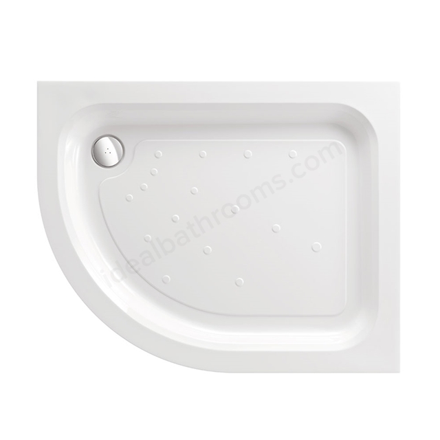 Just Trays MERLIN Offset Quadrant Shower Tray; Left Handed; 1000x800mm; Flat Top; White