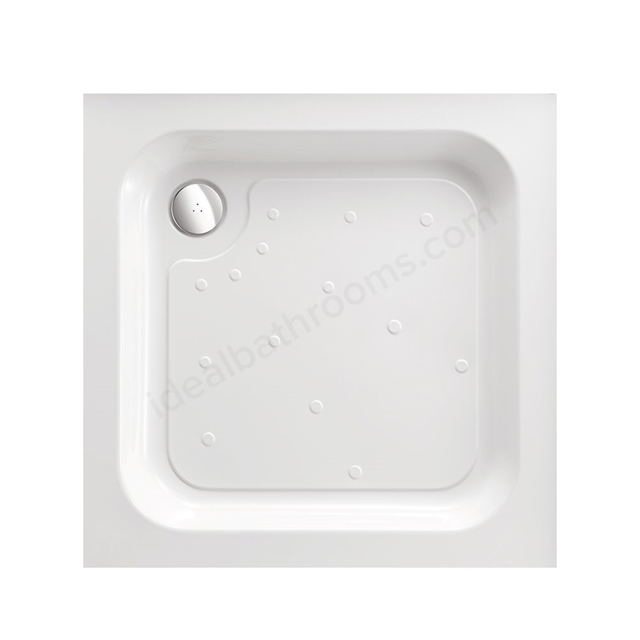 Just Trays MERLIN Square Shower Tray; 900x900mm; Anti-Slip; Flat Top; White