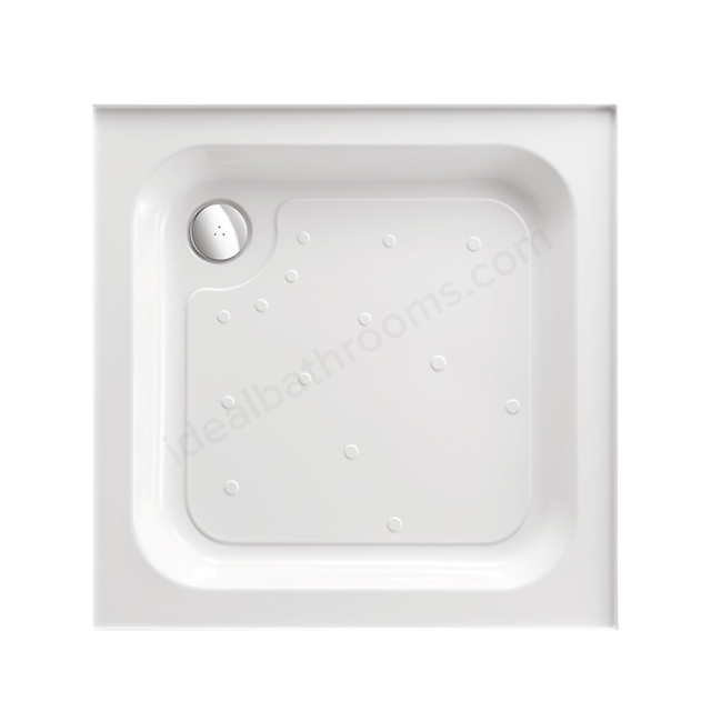 Just Trays MERLIN Square Shower Tray; 900x900mm; Anti-Slip; 4 Upstands; White