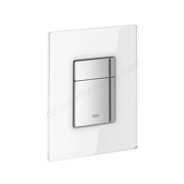 Grohe SKATE COSMOPOLITAN WC Wall Plate; Dual Flush; White Glass