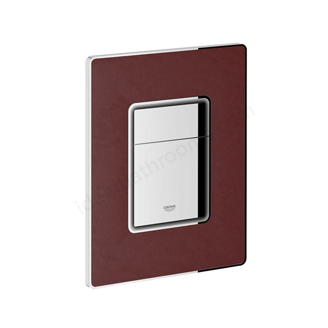 Grohe SKATE COSMOPOLITAN WC Wall Plate; Dual Flush; Brown Leather