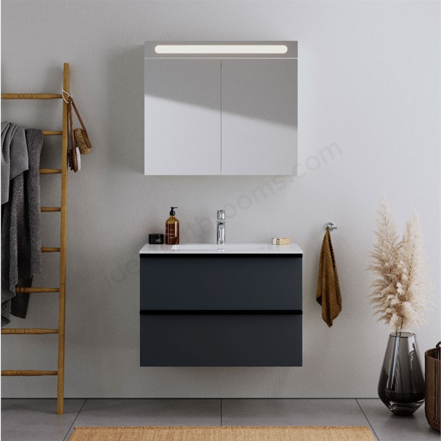 Duravit DuraPoint 850mm x 630mm Wall-Mounted Console Vanity Unit - Graphite Matt