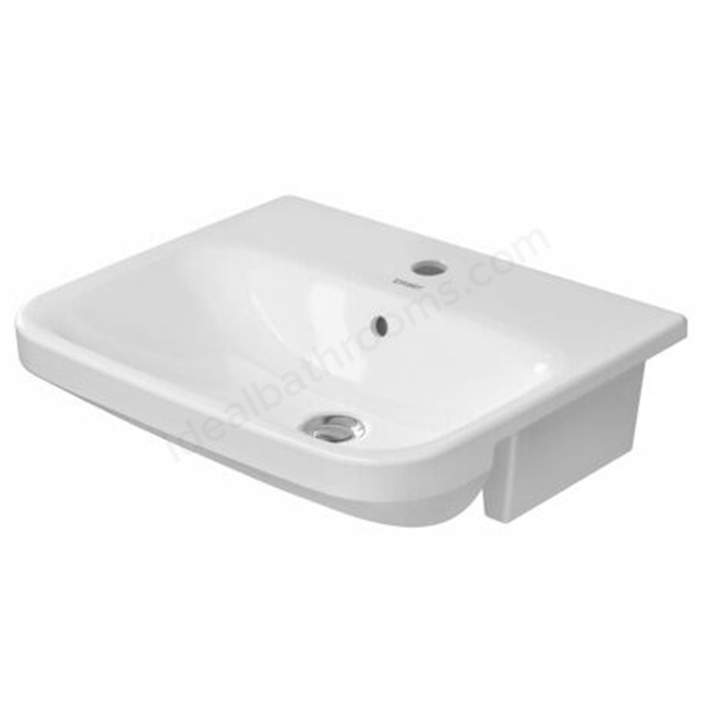 Duravit DuraStyle 550mm x 455mm Semi-recessed Washbasin w/ Overflow & 1 Tap Hole - White