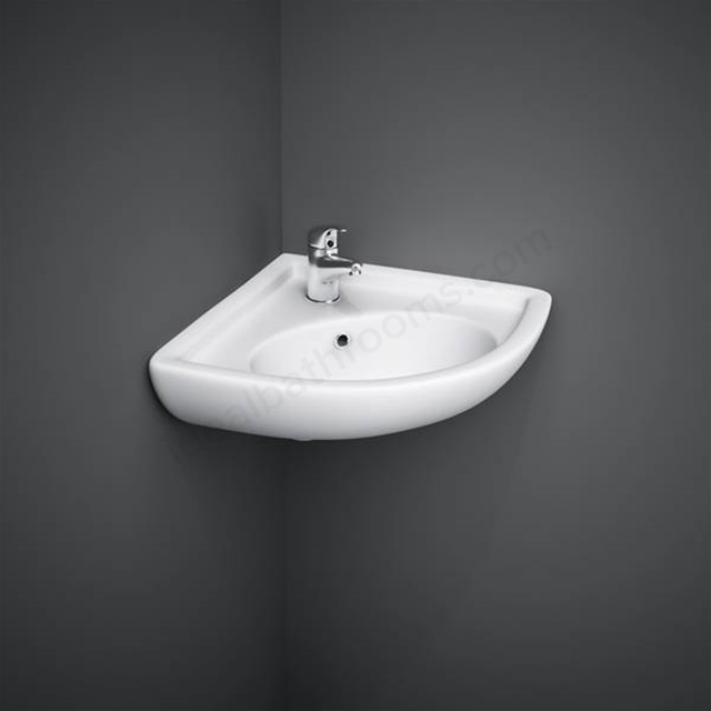 RAK Ceramics Compact 1 Tap Hole Corner Basin - White