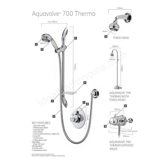 Aqualisa Aquavalve 700 Thermo Exposed Mixer Shower - Chrome | Ideal ...