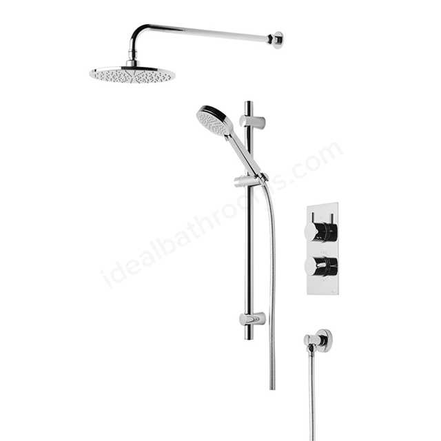 Tavistock Quantum Concealed Dual Function Shower Kit with Fixed Shower Head & Handset - Chrome