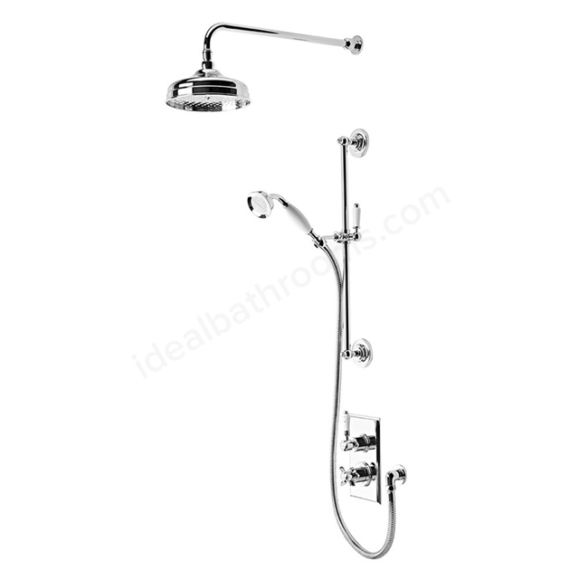 Tavistock Varsity Concealed Shower Kit with Diverter; Fixed Shower Head & Single Function Handset - Chrome