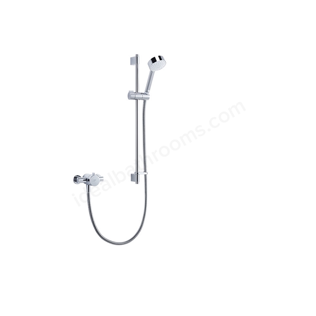 Mira MINILITE Complete Mixer Shower; Thermostatic TMV2; Exposed Valve; Riser Rail Kit; Chrome